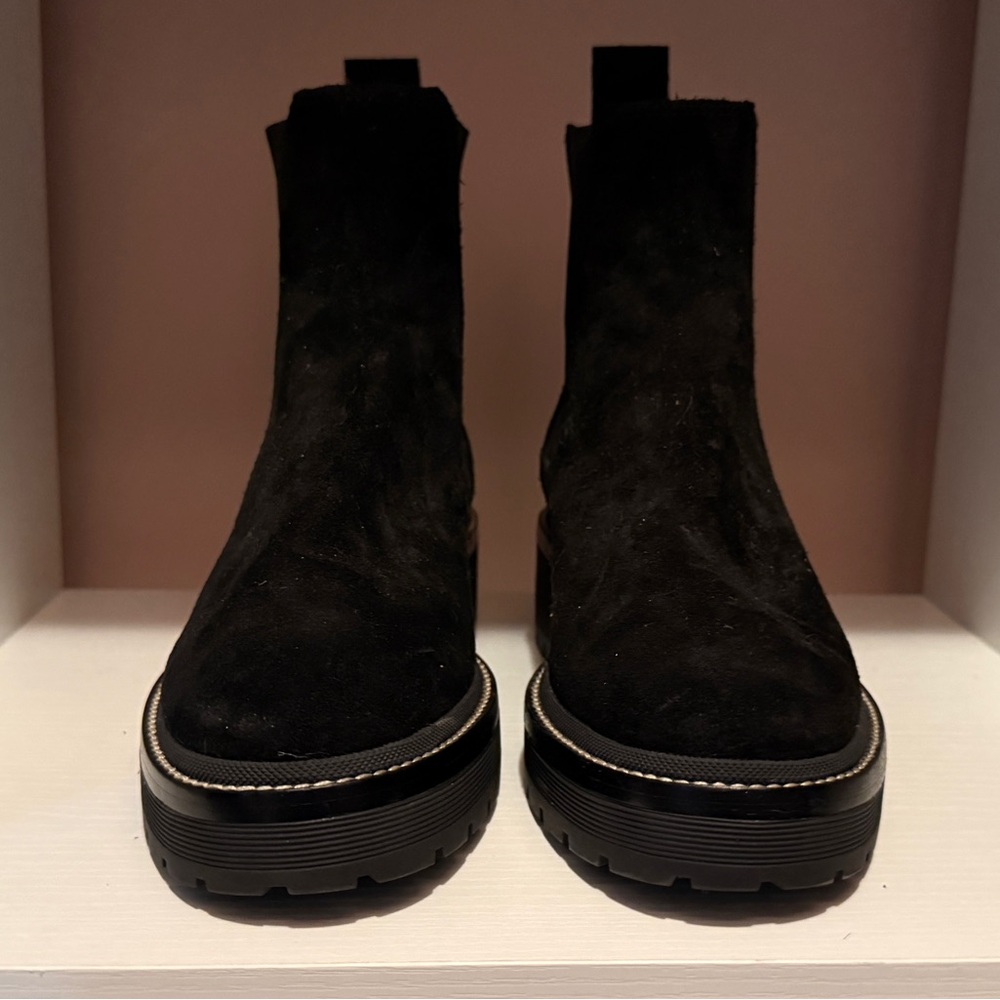 Tory Burch Black Suede Chelsea Boots
